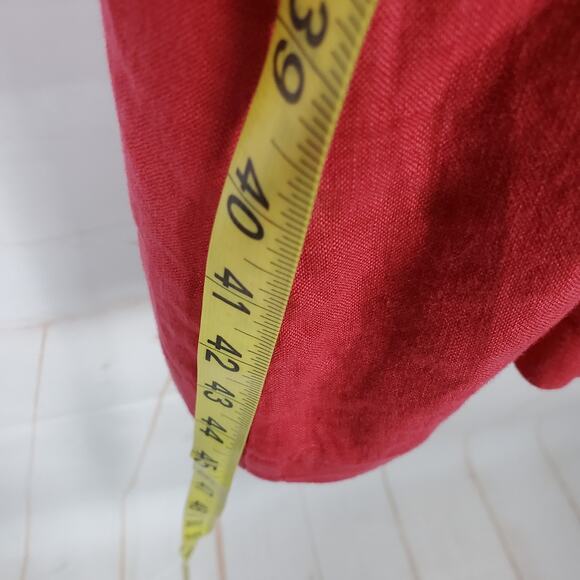 NEW J Jill 100% Linen Button Front Midi Dress XL Petite Cape Cod Red Sleeveless - Picture 13 of 13